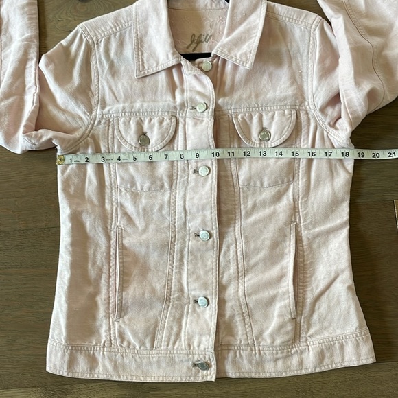 J Jill Cotton and Linen Blend Lightweight Jacket in Light Pink Size XS Tall - Picture 11 of 13
